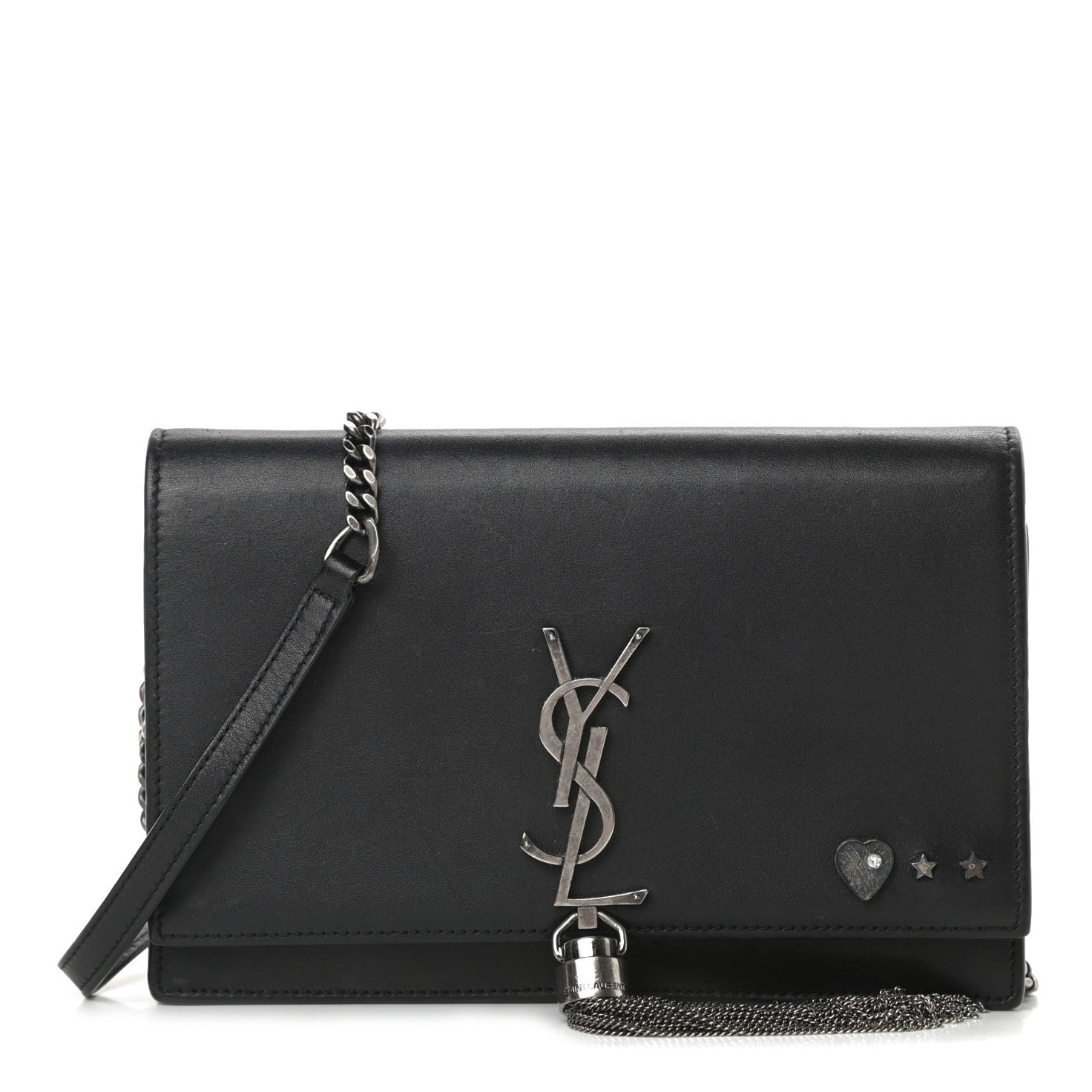 Saint Laurent Smooth Calfskin Classic Monogram Pins Kate Tassel Chain Wallet Black 1 of 18