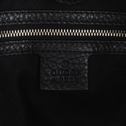 Gucci Pebbled Calfskin Medium Heritage Shoulder Bag Black 6 of 7