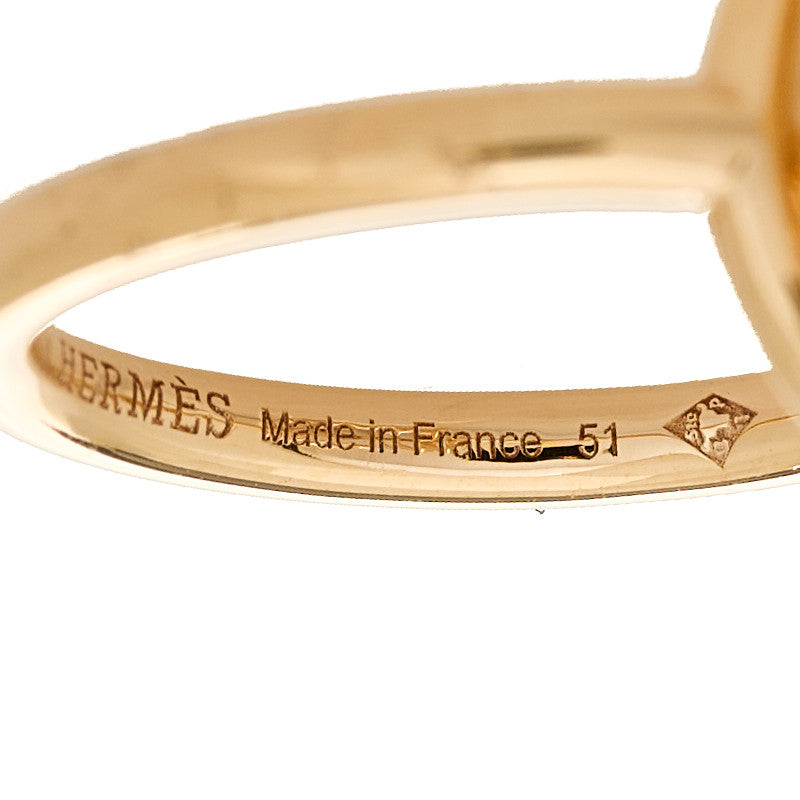 Hermes 18K Rose Gold Diamond PM Echappee Ring 51 5.75 4 of 6