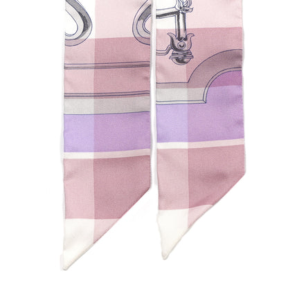 Hermes Silk Mors Et Gourmettes Vichy Twilly Parme Mauve White 3 of 4