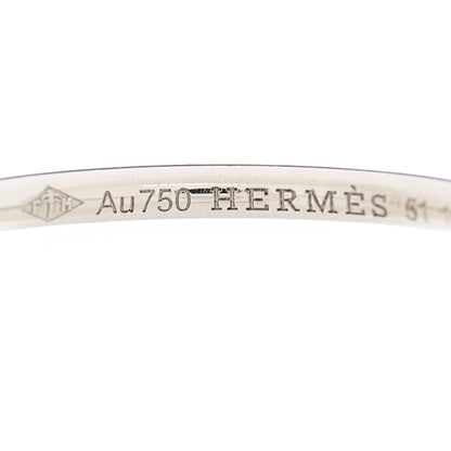 Hermes 18K White Gold Diamond Gambade Ring 51 5.75 5 of 5