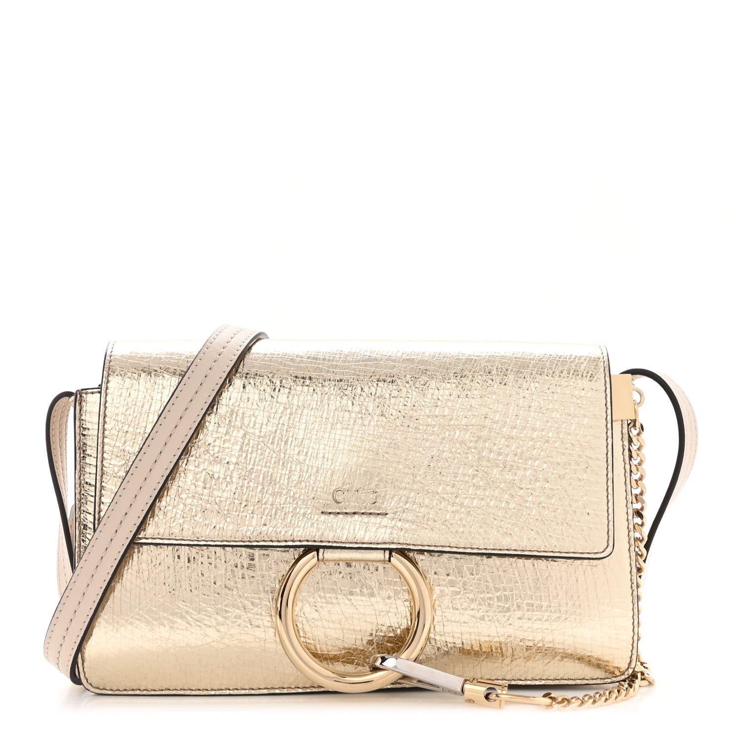 Chloe Metallic Calfskin Small Faye Shoulder Bag Gold 1 of 9