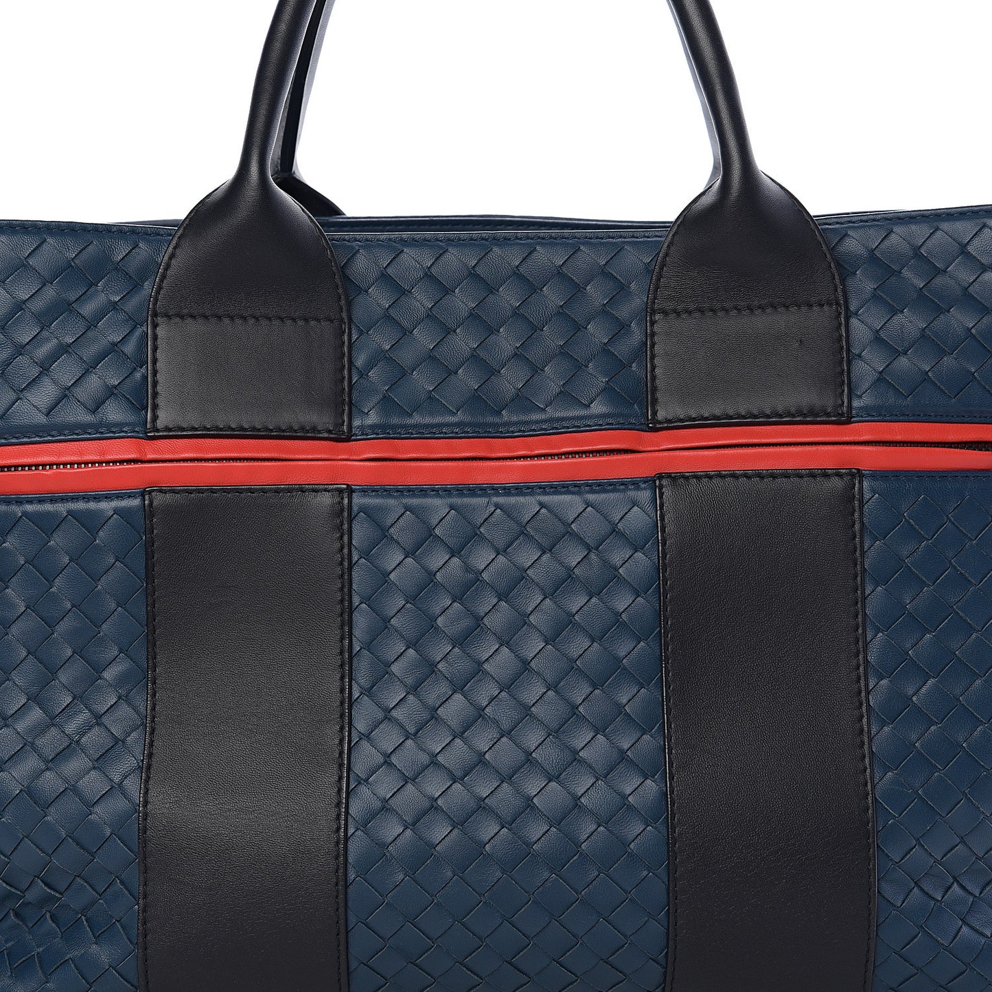 Nappa Intrecciato Stripe Tote Denim