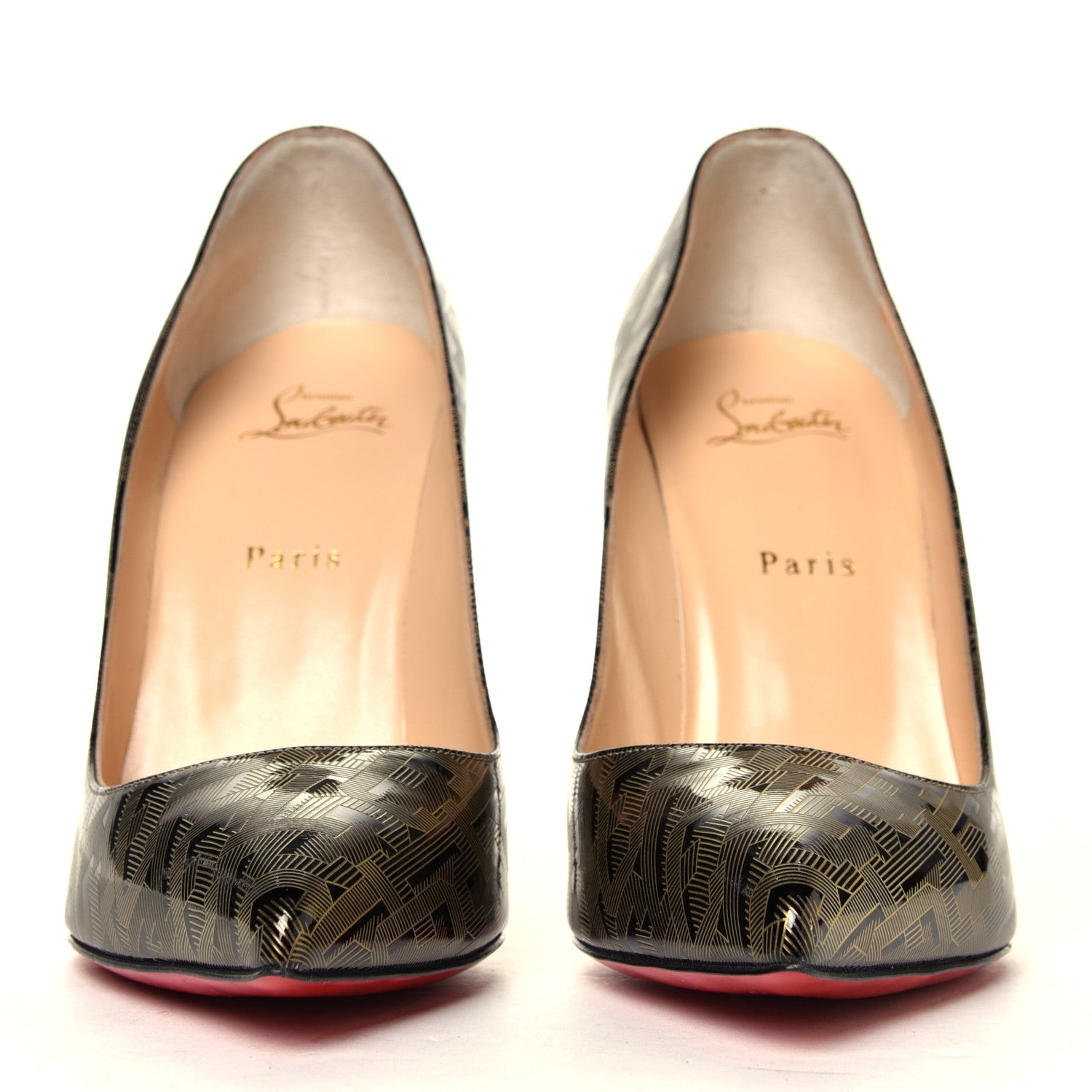 Christian Louboutin Patent Pigalle Follies 100 Pumps 41 Black Gold 4 of 6