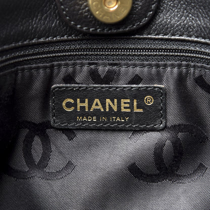 Chanel Calfskin Wood Chain Tote Black 5 of 15