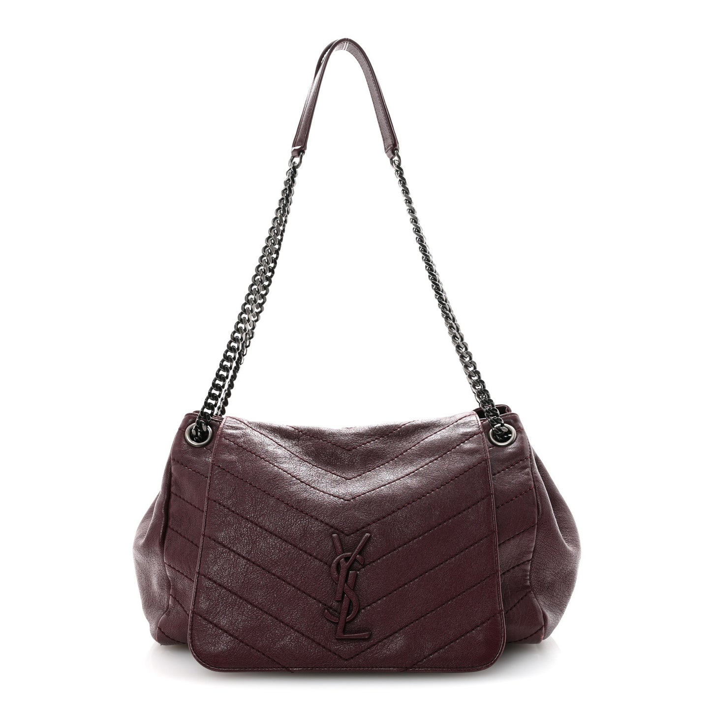 Vintage Lambskin Chevron Monogram Medium Nolita  Amaranto