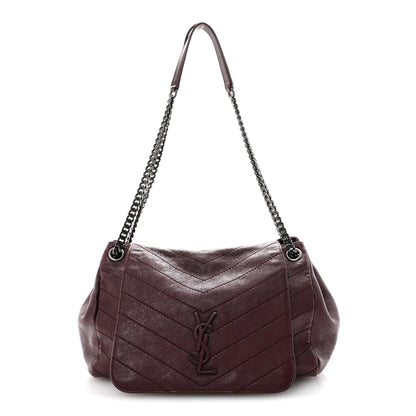 Saint Laurent Vintage Lambskin Chevron Monogram Medium Nolita  Amaranto 1 of 13