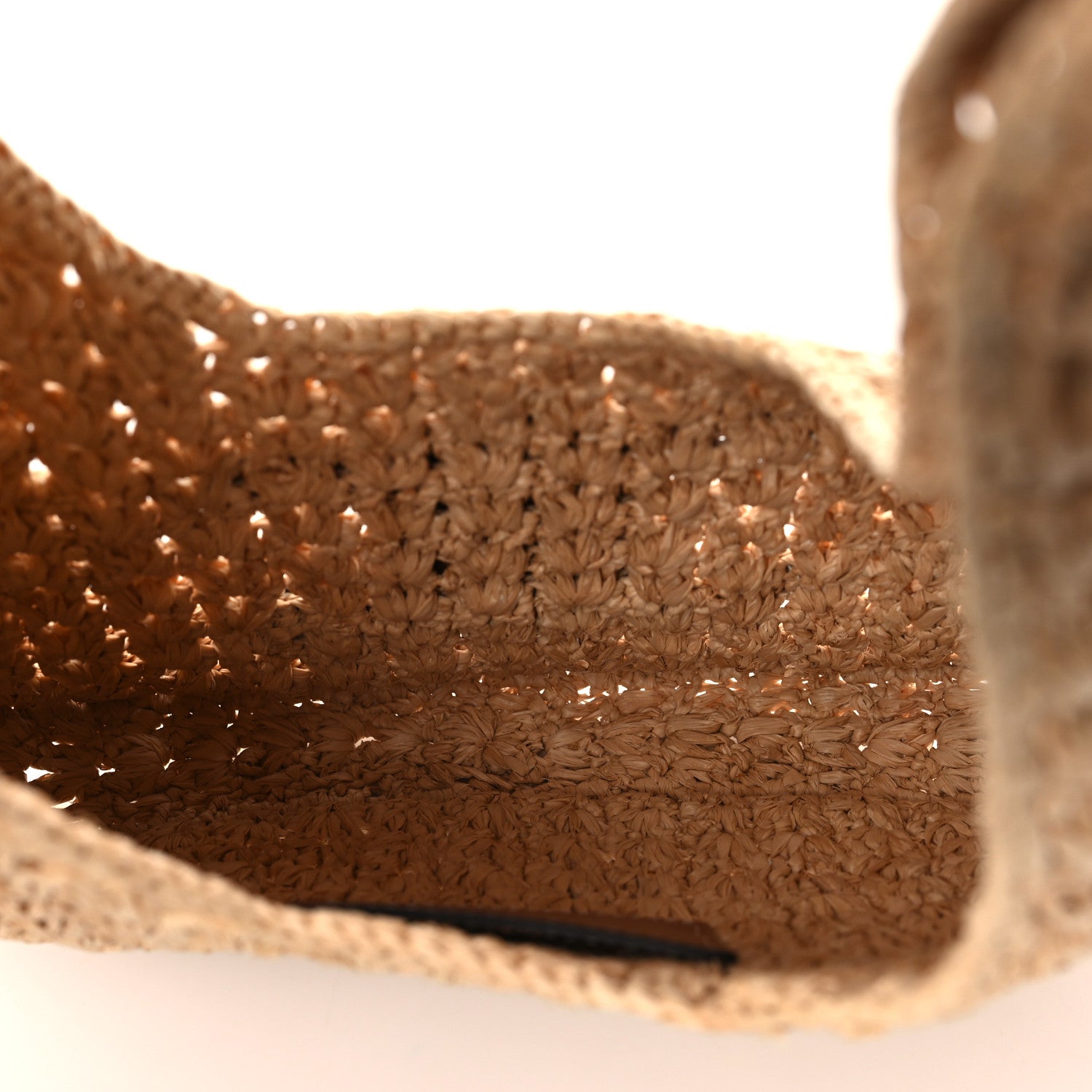 Celine Raffia Calfskin Triomphe Panier Hobo Bag Natural Tan 5 of 8