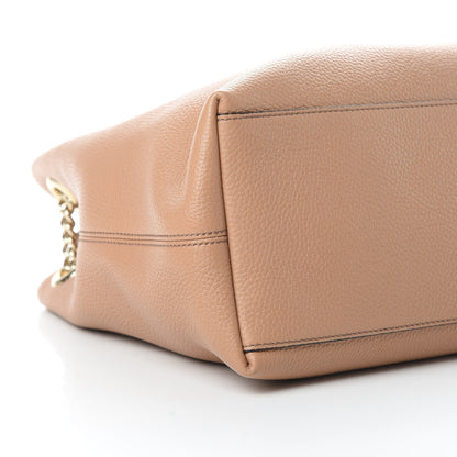 Gucci Pebbled Calfskin Medium Soho Chain Shoulder Bag Camelia 9 of 10