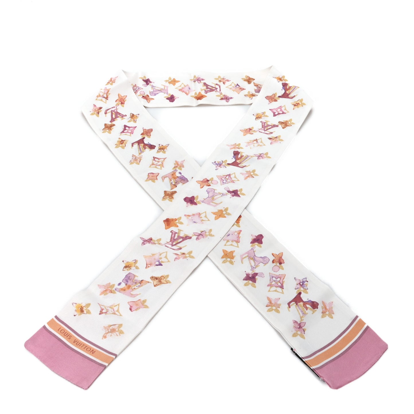 Silk Watercolor Aquarelle Bandeau White