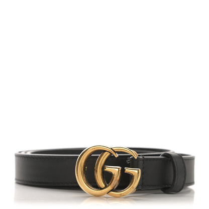 Gucci Calfskin Double G 20mm Belt 90 36 Black 1 of 6