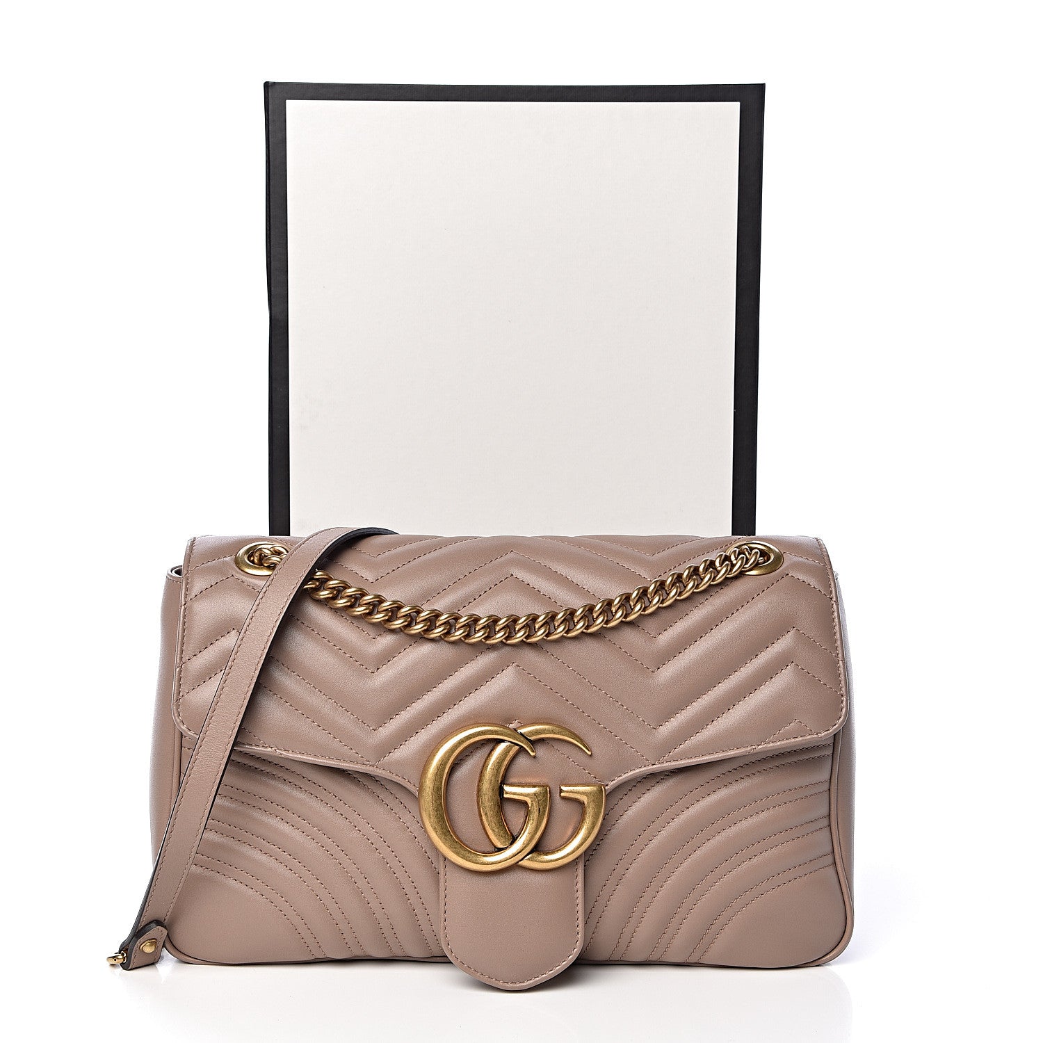 Gucci Calfskin Matelasse Medium GG Marmont Shoulder Bag Porcelain Rose 11 of 11