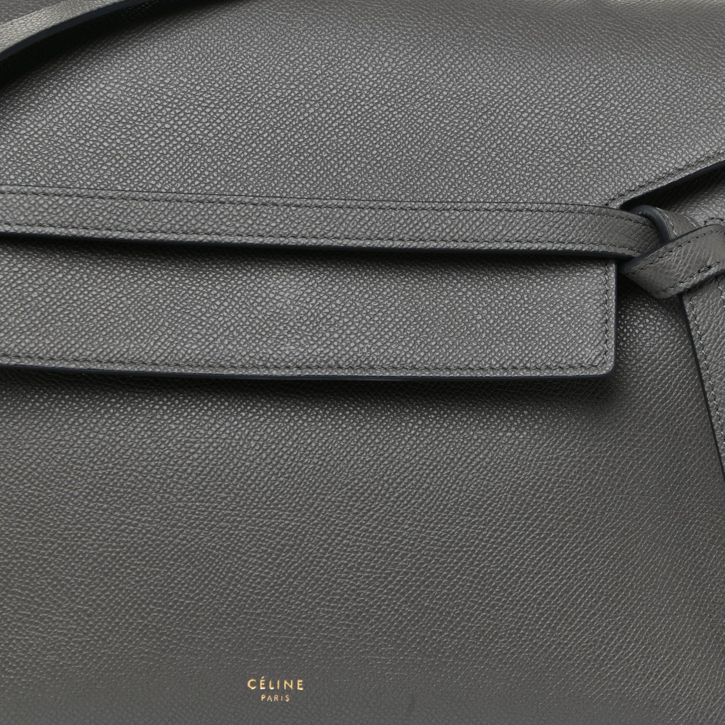 Grained Calfskin Micro Belt Bag Grey
