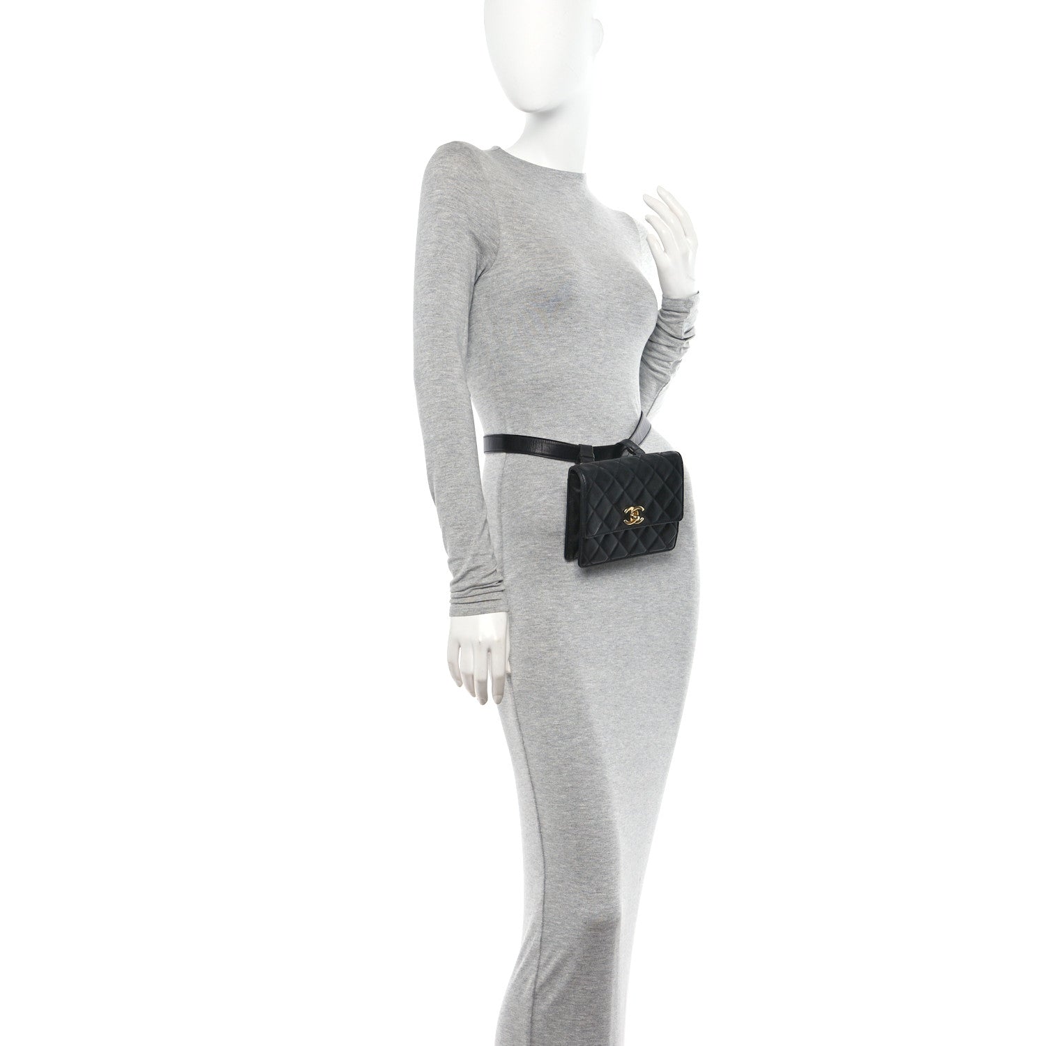 Chanel Lambskin Quilted Flap Waist Belt Bag 65 26 Black 2 of 10