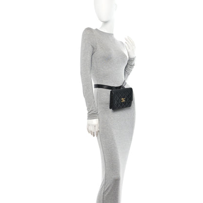 Chanel Lambskin Quilted Flap Waist Belt Bag 65 26 Black 2 of 10