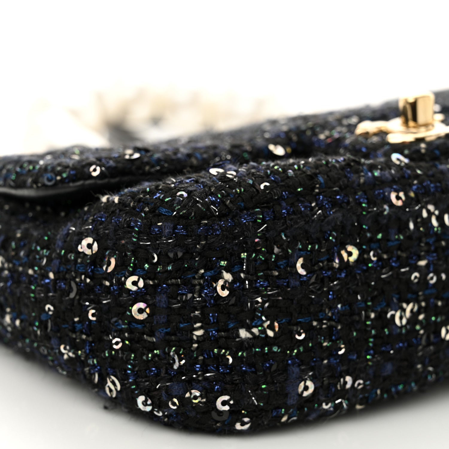 Chanel Tweed Mini Pearl Handle Flap Black Ecru 9 of 10