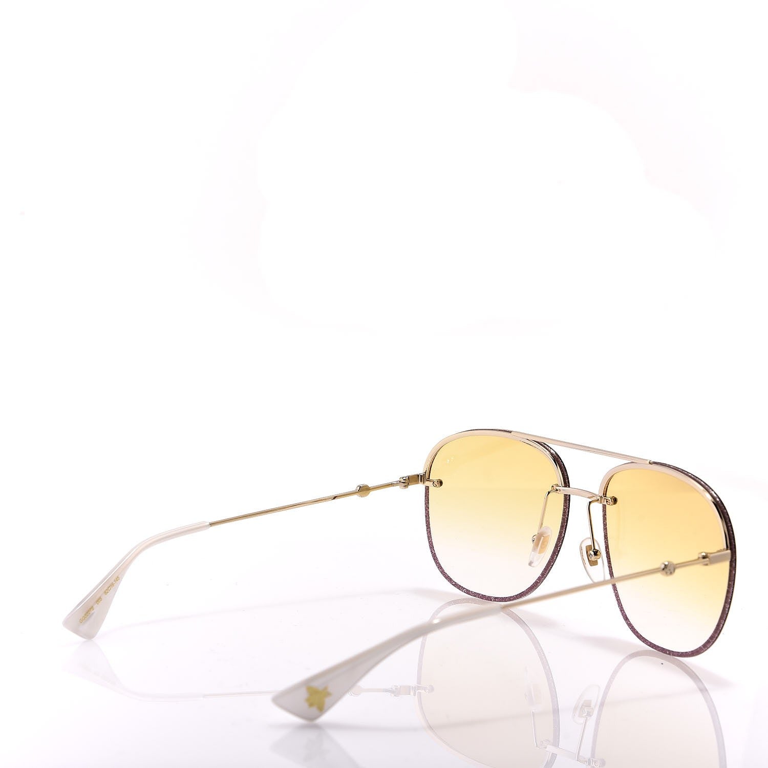 Gucci Metal Glitter Aviator Sunglasses G0227S Pink Gold 4 of 8
