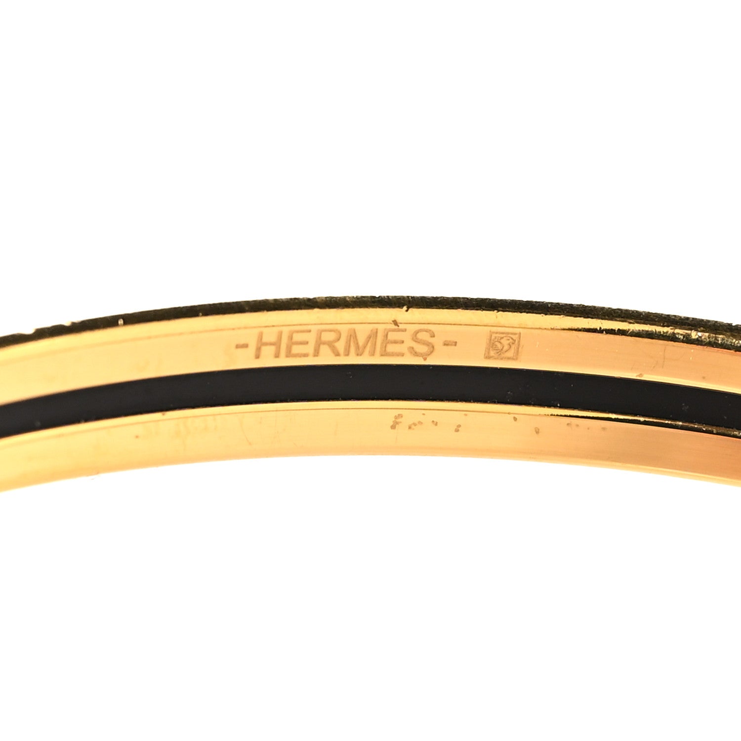Hermes Enamel Printed Extra Narrow Uni Bracelet 70 Creme 6 of 12