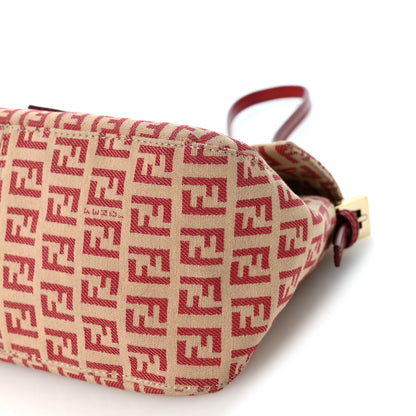 Fendi Zucchino Vitello Mini Mama Baguette Beige Rosso 10 of 10