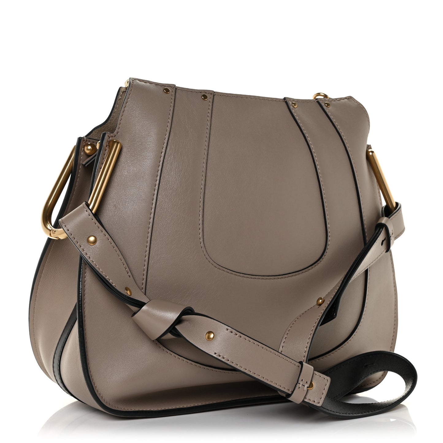 Grained Calfskin Small Hayley Hobo Motty Grey