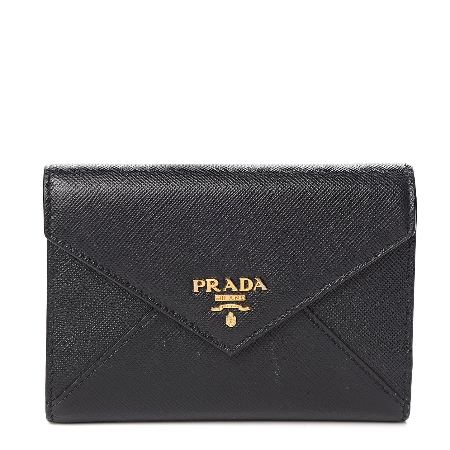 Saffiano Compact Envelope Wallet Black