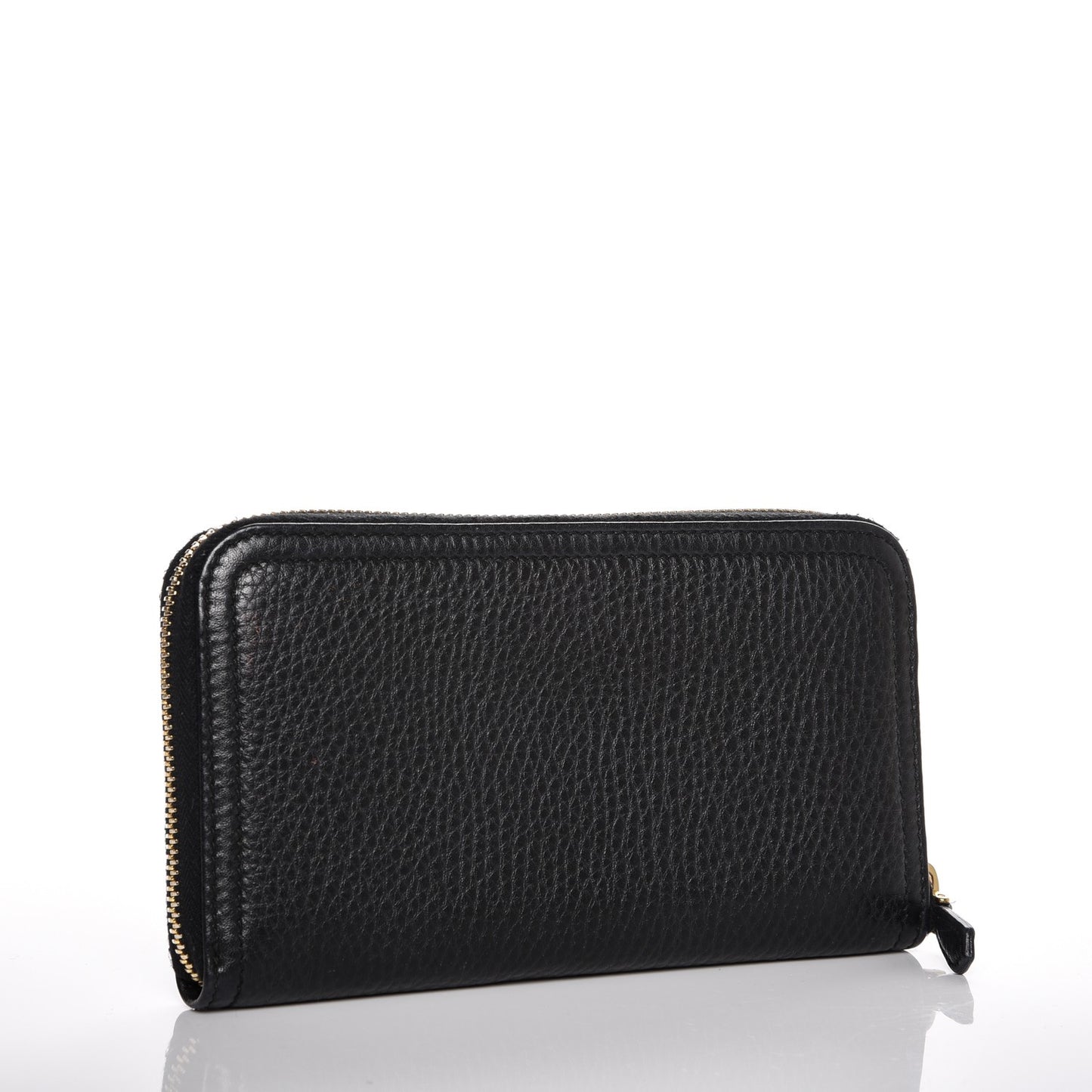 Vitello Daino Zip Around Wallet Nero Black