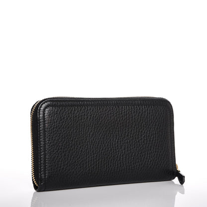 Prada Vitello Daino Zip Around Wallet Nero Black 3 of 6