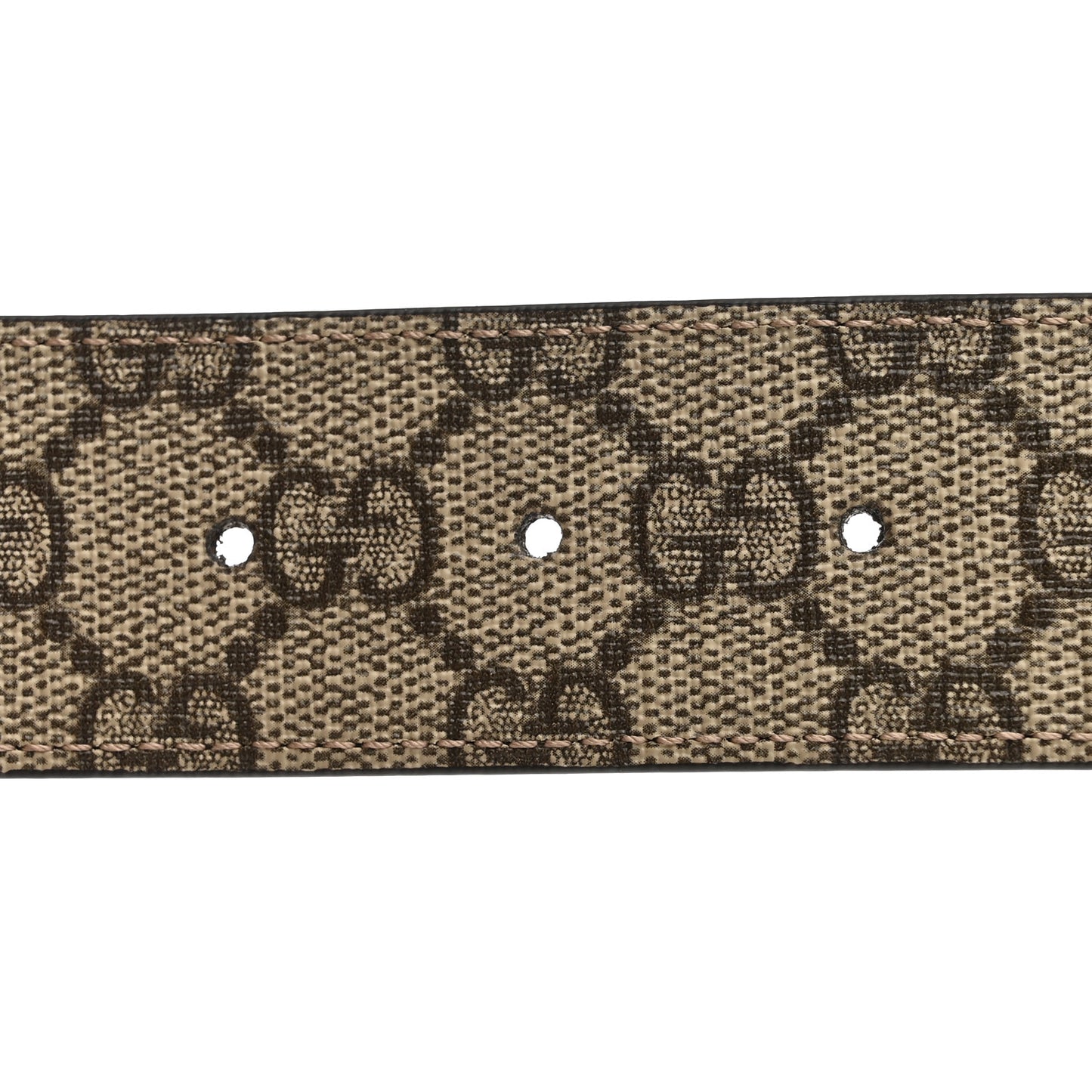 GG Supreme Monogram Plutone Calfskin Double G Reversible 37mm Belt 95 38 Beige Ebony New Acero
