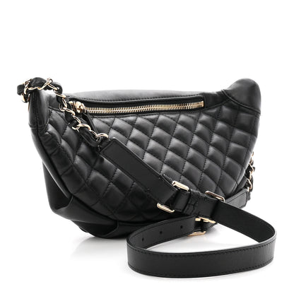Chanel Lambskin Quilted Waist Bag Fanny Pack Black 3 of 10