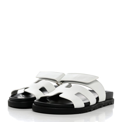 Hermes Calfskin Womens Chypre Sandals 35 White 3 of 9