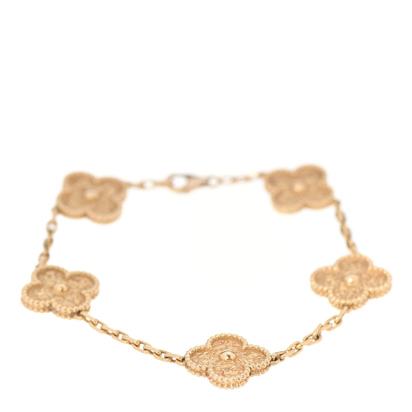 18K Yellow Gold 5 Motifs Vintage Alhambra Bracelet