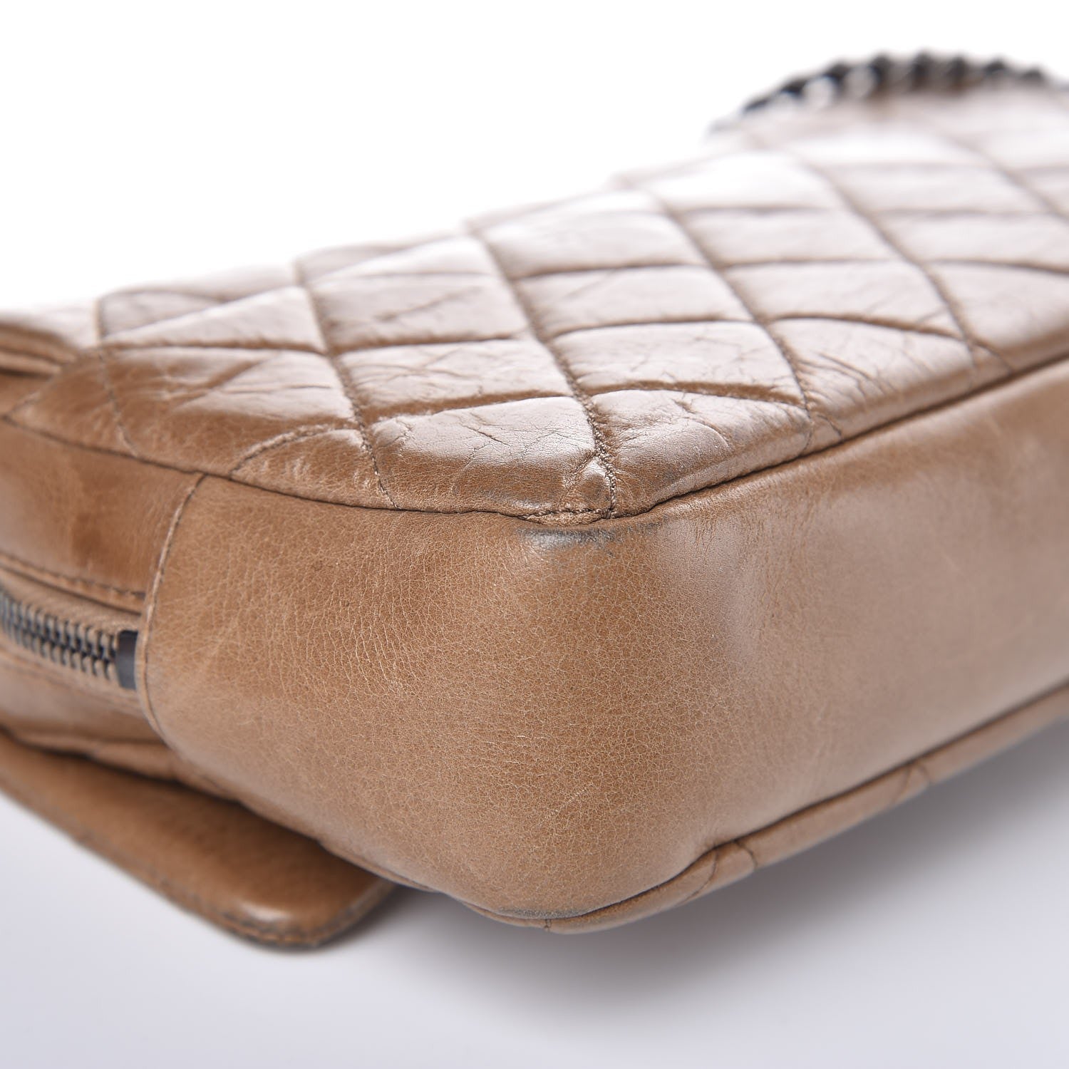 Chanel Glazed Calfskin Medium Duo Flap Brown 10 of 11