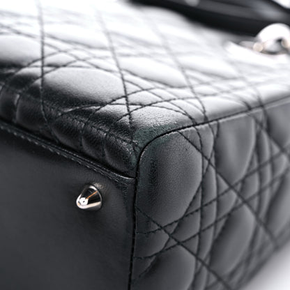 Christian Dior Lambskin Cannage Medium Lady Dior Black 10 of 12