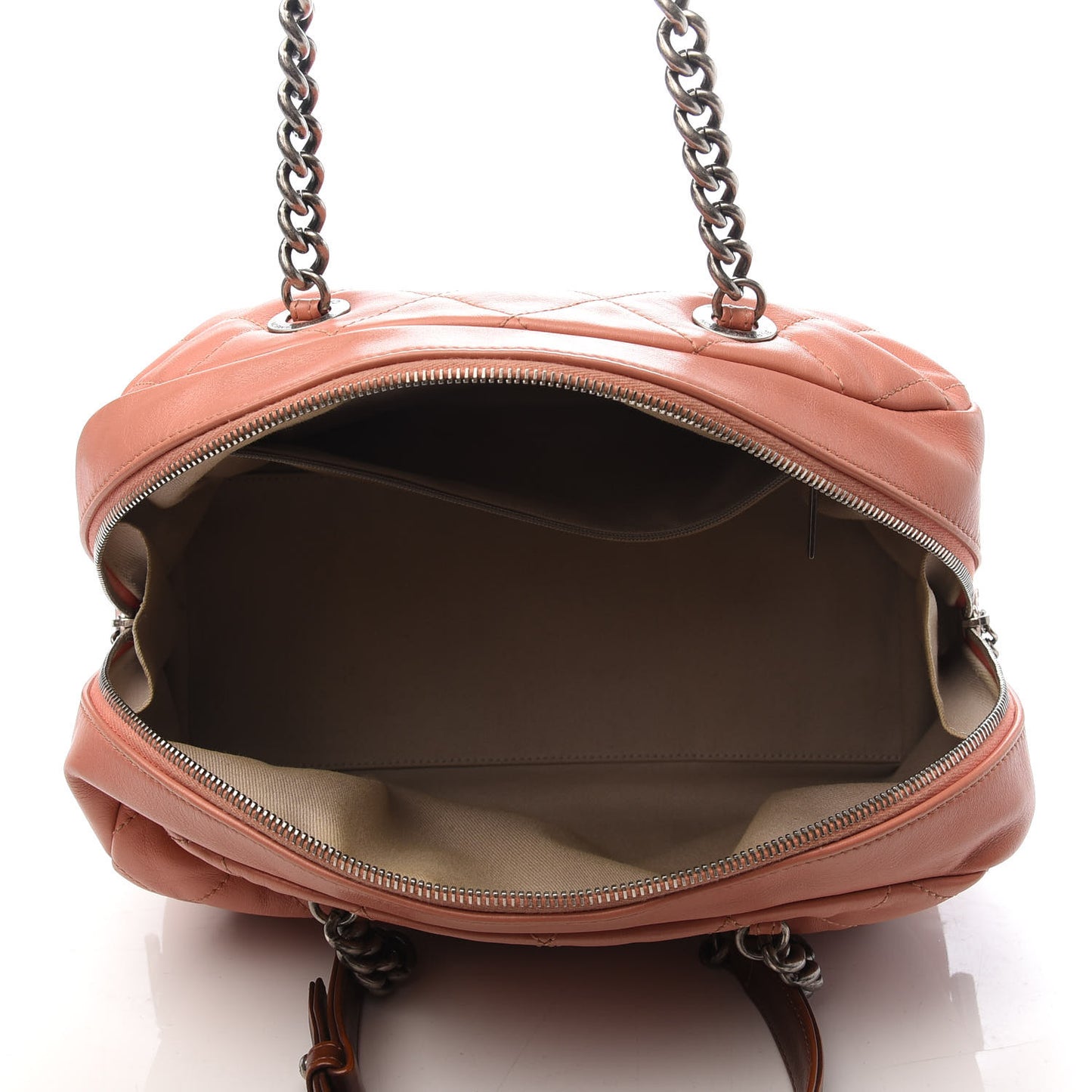 Calfskin Quilted Country Chic Bowler Pink