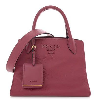 Prada Saffiano Cuir Calfskin Small Monochrome Top Handle Tote Bruyere 1 of 11