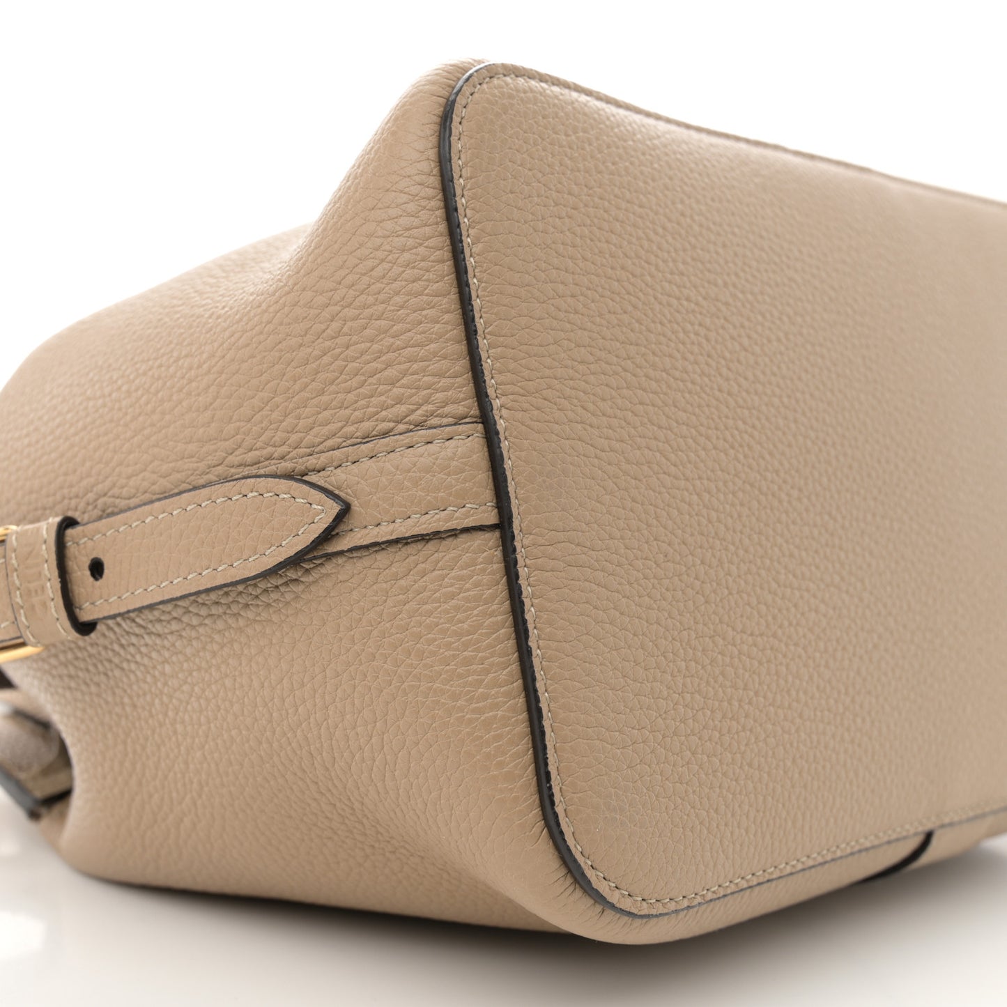 Grained Calfskin Small Cabas De France Dune