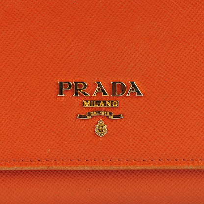 Prada Saffiano Metal Oro Chain Wallet Papaya 6 of 11