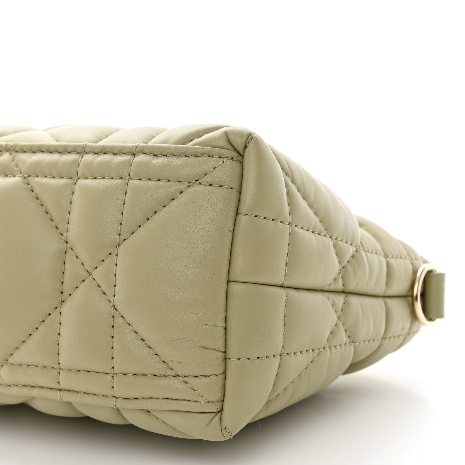 Christian Dior Calfskin Macrocannage Small Diortravel Nomad Pouch Desert Sage 10 of 10