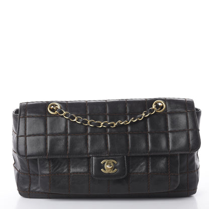 Chanel Lambskin Stitched Chocolate Bar Single Flap Brown 1 of 8