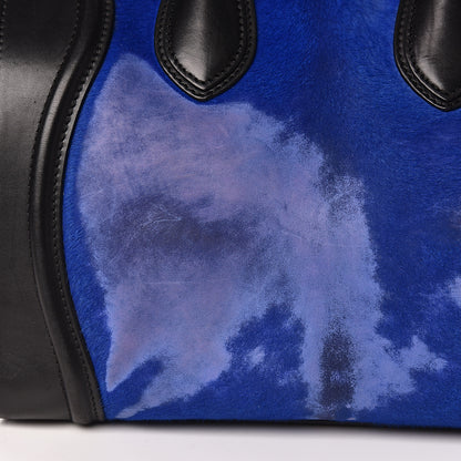Celine Pony Hair Mini Tri-Color Luggage Royal Blue 16 of 22
