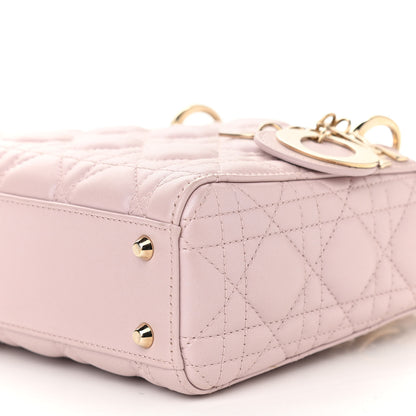 Christian Dior Metallic Lambskin Cannage Mini Lady Dior Lotus 10 of 15