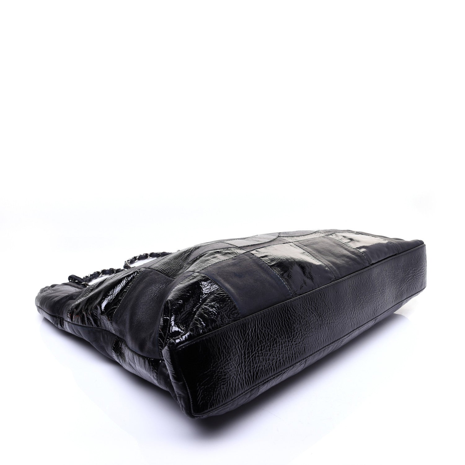 Chanel Patent Calfskin Patchwork Brooklyn Tote Black 4 of 13