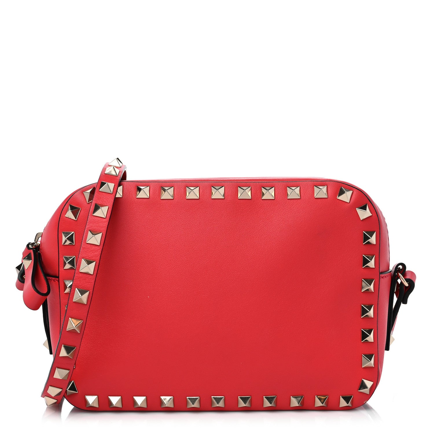 Valentino Garavani Calfskin Rockstud Camera Crossbody Bag Deep Coral 1 of 10
