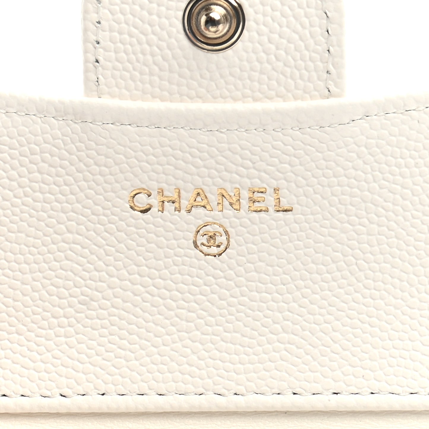 Caviar Quilted Compact Flap Wallet White