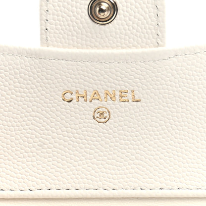 Chanel Caviar Quilted Compact Flap Wallet White 6 of 9