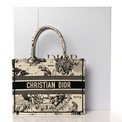 Christian Dior Canvas Zodiac Toile De Jouy Embroidered Medium Book Tote Latte 11 of 11