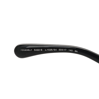 Chanel Acetate Strass Square Sunglasses 5422-B Black White 5 of 7