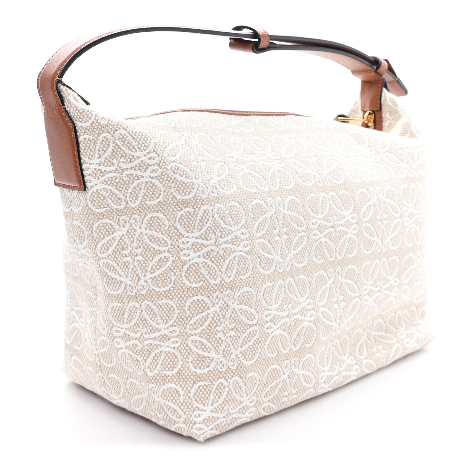 Loewe Jacquard Anagram Calfskin Medium Cubi Bag Ecru Tan 3 of 9
