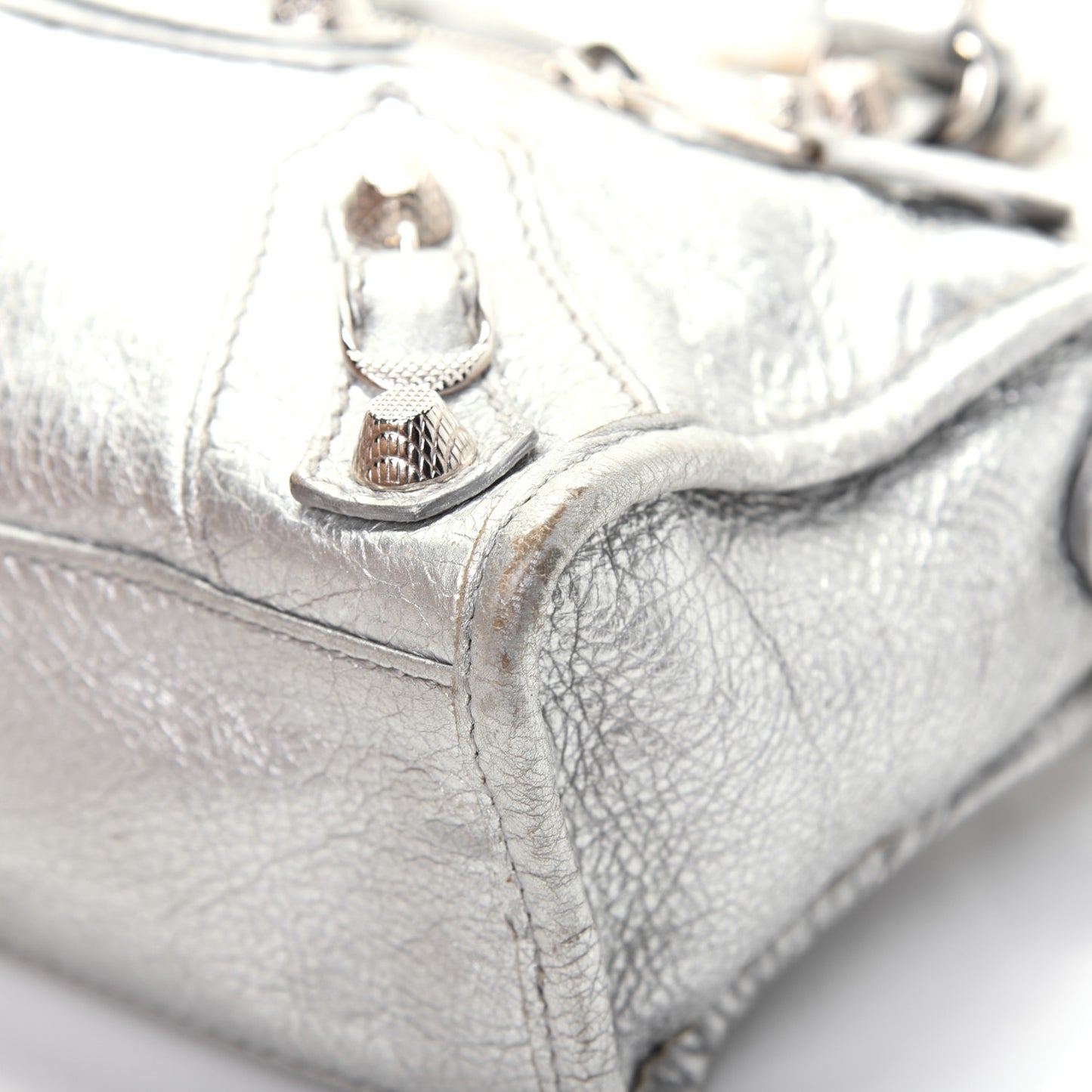 Agneau Giant 12 Silver Hardware Mini City Gris Aluminum