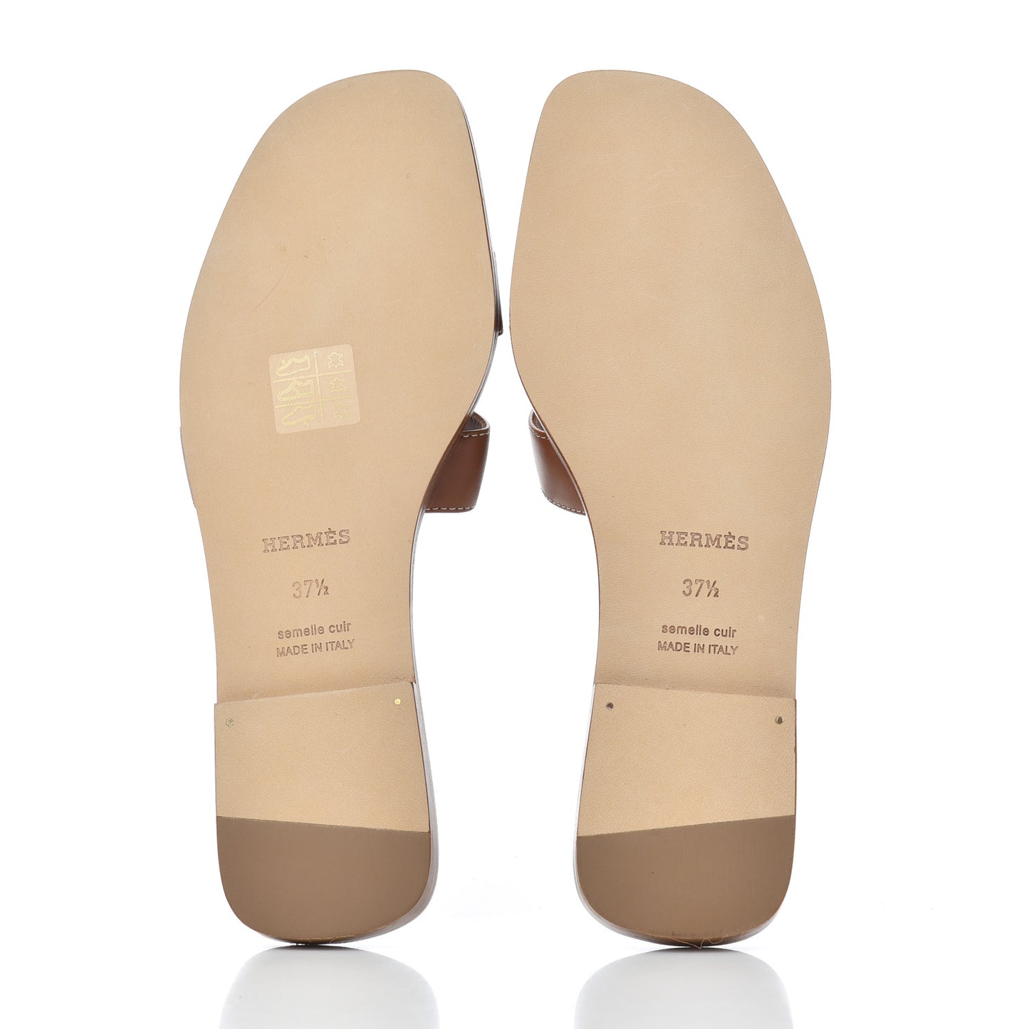 Box Calfskin Oran Sandals 37.5 Gold